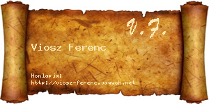 Viosz Ferenc névjegykártya