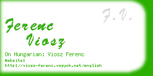 ferenc viosz business card